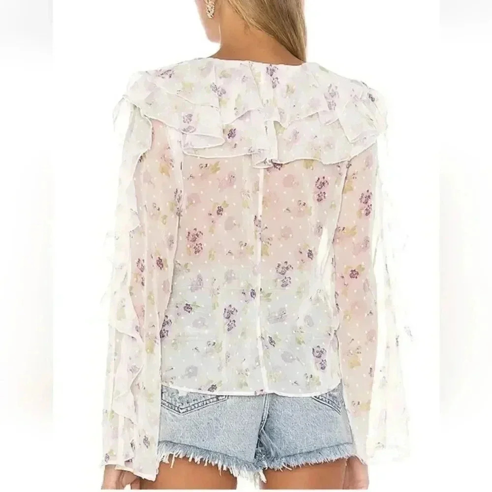 MAJORELLE ruffle flower blouse - Picture 12 of 12